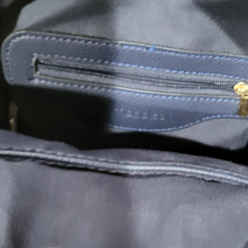 Mini Blue Embroidered Backpack